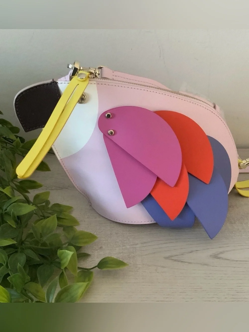 KATE SPADE FLOCK PARTY PARROT LEATHER CROSSBODY NWT